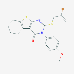 molecular formula C20H19BrN2O2S2 B430190 2-[(2-bromo-2-propenyl)sulfanyl]-3-(4-methoxyphenyl)-5,6,7,8-tetrahydro[1]benzothieno[2,3-d]pyrimidin-4(3H)-one 