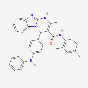 molecular formula C33H31N5O B4301906 N-(2,4-dimethylphenyl)-2-methyl-4-{4-[methyl(phenyl)amino]phenyl}-1,4-dihydropyrimido[1,2-a]benzimidazole-3-carboxamide 