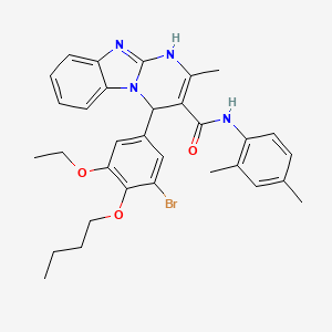 molecular formula C32H35BrN4O3 B4301907 4-(3-bromo-4-butoxy-5-ethoxyphenyl)-N-(2,4-dimethylphenyl)-2-methyl-1,4-dihydropyrimido[1,2-a]benzimidazole-3-carboxamide 