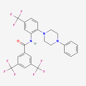 molecular formula C26H20F9N3O B4301920 N-[2-(4-phenylpiperazin-1-yl)-5-(trifluoromethyl)phenyl]-3,5-bis(trifluoromethyl)benzamide 