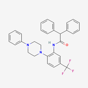 2,2-diphenyl-N-[2-(4-phenylpiperazin-1-yl)-5-(trifluoromethyl)phenyl]acetamide