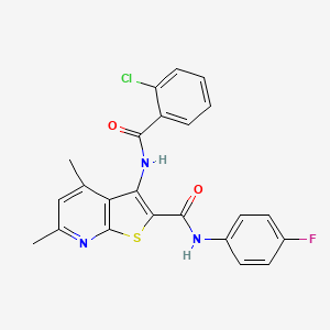 molecular formula C23H17ClFN3O2S B4301931 3-[(2-chlorobenzoyl)amino]-N-(4-fluorophenyl)-4,6-dimethylthieno[2,3-b]pyridine-2-carboxamide 