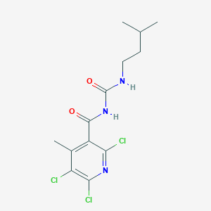molecular formula C13H16Cl3N3O2 B4301935 2,5,6-trichloro-4-methyl-N-{[(3-methylbutyl)amino]carbonyl}nicotinamide 