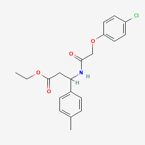molecular formula C20H22ClNO4 B4301970 ethyl 3-{[(4-chlorophenoxy)acetyl]amino}-3-(4-methylphenyl)propanoate 