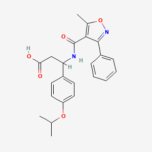 molecular formula C23H24N2O5 B4301976 3-(4-isopropoxyphenyl)-3-{[(5-methyl-3-phenylisoxazol-4-yl)carbonyl]amino}propanoic acid 