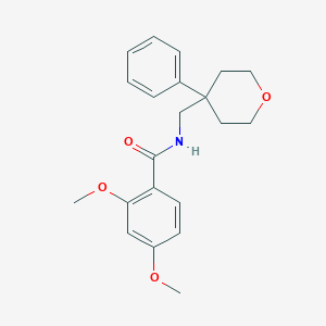 molecular formula C21H25NO4 B430198 2,4-Dimethoxy-N-((4-phenyltetrahydro-2H-pyran-4-yl)methyl)benzamide 