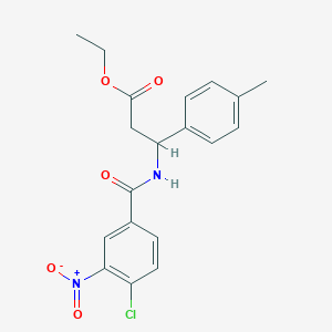 molecular formula C19H19ClN2O5 B4301985 ethyl 3-[(4-chloro-3-nitrobenzoyl)amino]-3-(4-methylphenyl)propanoate 
