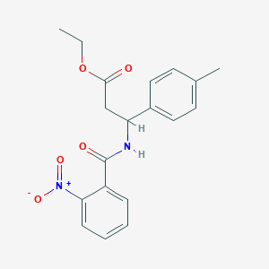 molecular formula C19H20N2O5 B4301991 ethyl 3-(4-methylphenyl)-3-[(2-nitrobenzoyl)amino]propanoate 