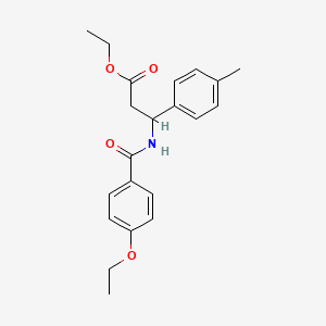 molecular formula C21H25NO4 B4301996 ethyl 3-[(4-ethoxybenzoyl)amino]-3-(4-methylphenyl)propanoate 