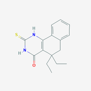 molecular formula C16H18N2OS B430201 5,5-diethyl-2-thioxo-2,3,5,6-tetrahydrobenzo[h]quinazolin-4(1H)-one CAS No. 371215-98-4