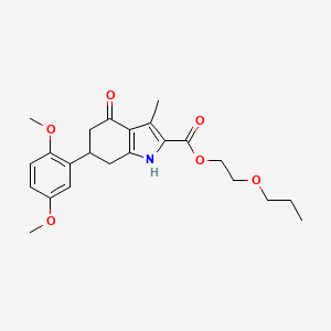 molecular formula C23H29NO6 B4302013 2-propoxyethyl 6-(2,5-dimethoxyphenyl)-3-methyl-4-oxo-4,5,6,7-tetrahydro-1H-indole-2-carboxylate 