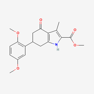 molecular formula C19H21NO5 B4302019 methyl 6-(2,5-dimethoxyphenyl)-3-methyl-4-oxo-4,5,6,7-tetrahydro-1H-indole-2-carboxylate 