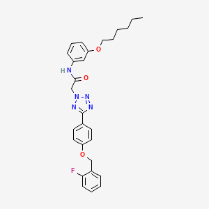molecular formula C28H30FN5O3 B4302027 2-(5-{4-[(2-fluorobenzyl)oxy]phenyl}-2H-tetrazol-2-yl)-N-[3-(hexyloxy)phenyl]acetamide 