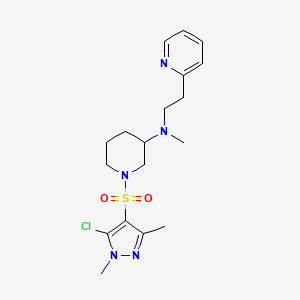 molecular formula C18H26ClN5O2S B4302042 1-[(5-chloro-1,3-dimethyl-1H-pyrazol-4-yl)sulfonyl]-N-methyl-N-[2-(2-pyridinyl)ethyl]-3-piperidinamine 