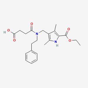 molecular formula C22H28N2O5 B4302047 4-[{[5-(ethoxycarbonyl)-2,4-dimethyl-1H-pyrrol-3-yl]methyl}(2-phenylethyl)amino]-4-oxobutanoic acid 