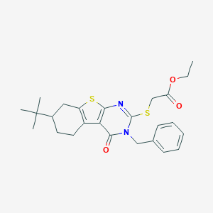 Ethyl [(3-benzyl-7-tert-butyl-4-oxo-3,4,5,6,7,8-hexahydro[1]benzothieno[2,3-d]pyrimidin-2-yl)sulfanyl]acetate
