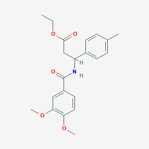 molecular formula C21H25NO5 B4302064 ethyl 3-[(3,4-dimethoxybenzoyl)amino]-3-(4-methylphenyl)propanoate 