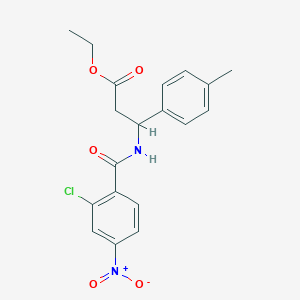 molecular formula C19H19ClN2O5 B4302071 ethyl 3-[(2-chloro-4-nitrobenzoyl)amino]-3-(4-methylphenyl)propanoate 