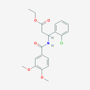 molecular formula C20H22ClNO5 B4302086 ethyl 3-(2-chlorophenyl)-3-[(3,4-dimethoxybenzoyl)amino]propanoate 