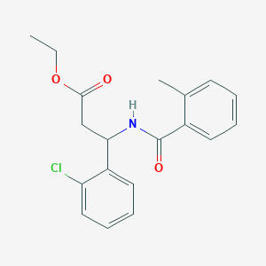 molecular formula C19H20ClNO3 B4302089 ethyl 3-(2-chlorophenyl)-3-[(2-methylbenzoyl)amino]propanoate 