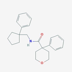 4-phenyl-N-[(1-phenylcyclopentyl)methyl]tetrahydro-2H-pyran-4-carboxamide
