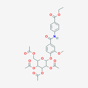 molecular formula C31H35NO14 B430212 ethyl 4-({3-methoxy-4-[(2,3,4,6-tetra-O-acetylhexopyranosyl)oxy]benzoyl}amino)benzoate 