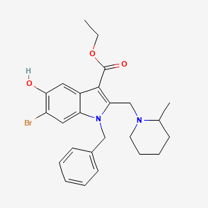 ethyl 1-benzyl-6-bromo-5-hydroxy-2-[(2-methylpiperidin-1-yl)methyl]-1H-indole-3-carboxylate