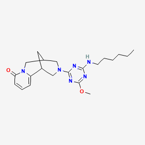 molecular formula C21H30N6O2 B4302144 11-[4-(hexylamino)-6-methoxy-1,3,5-triazin-2-yl]-7,11-diazatricyclo[7.3.1.0~2,7~]trideca-2,4-dien-6-one 