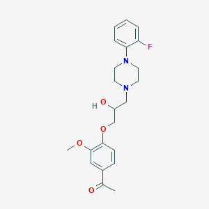 molecular formula C22H27FN2O4 B4302148 1-(4-{3-[4-(2-fluorophenyl)piperazin-1-yl]-2-hydroxypropoxy}-3-methoxyphenyl)ethanone 