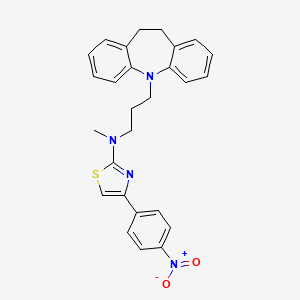 molecular formula C27H26N4O2S B4302155 N-[3-(10,11-dihydro-5H-dibenzo[b,f]azepin-5-yl)propyl]-N-methyl-4-(4-nitrophenyl)-1,3-thiazol-2-amine 