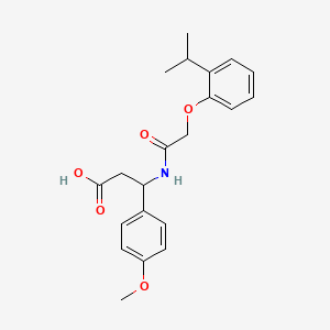 molecular formula C21H25NO5 B4302158 3-{[(2-isopropylphenoxy)acetyl]amino}-3-(4-methoxyphenyl)propanoic acid 
