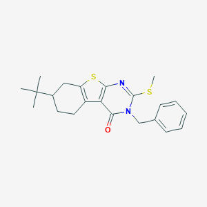molecular formula C22H26N2OS2 B430216 3-benzyl-7-tert-butyl-2-(methylsulfanyl)-5,6,7,8-tetrahydro[1]benzothieno[2,3-d]pyrimidin-4(3H)-one CAS No. 351338-28-8