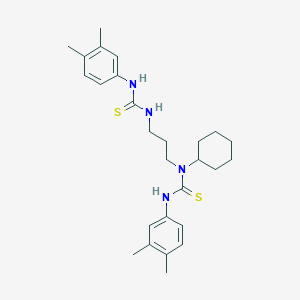 molecular formula C27H38N4S2 B4302165 N-cyclohexyl-N'-(3,4-dimethylphenyl)-N-[3-({[(3,4-dimethylphenyl)amino]carbonothioyl}amino)propyl]thiourea 