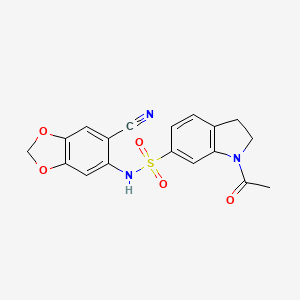 molecular formula C18H15N3O5S B4302171 1-acetyl-N-(6-cyano-1,3-benzodioxol-5-yl)indoline-6-sulfonamide 