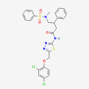 molecular formula C26H24Cl2N4O4S2 B4302176 N-{5-[(2,4-dichlorophenoxy)methyl]-1,3,4-thiadiazol-2-yl}-4-[methyl(phenylsulfonyl)amino]-3-phenylbutanamide 