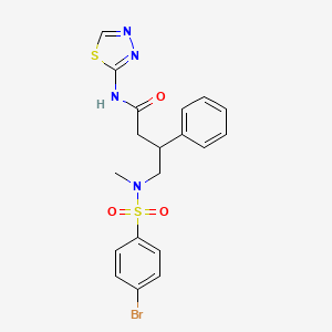 molecular formula C19H19BrN4O3S2 B4302191 4-[[(4-bromophenyl)sulfonyl](methyl)amino]-3-phenyl-N-1,3,4-thiadiazol-2-ylbutanamide 