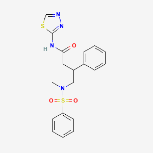 molecular formula C19H20N4O3S2 B4302193 4-[methyl(phenylsulfonyl)amino]-3-phenyl-N-1,3,4-thiadiazol-2-ylbutanamide 