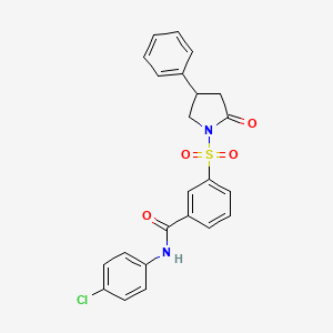N-(4-chlorophenyl)-3-[(2-oxo-4-phenylpyrrolidin-1-yl)sulfonyl]benzamide
