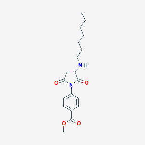 molecular formula C19H26N2O4 B430222 Methyl 4-[3-(heptylamino)-2,5-dioxopyrrolidin-1-yl]benzoate 