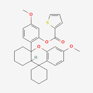 5-methoxy-2-(6'-methoxy-1',3',4',9a'-tetrahydrospiro[cyclohexane-1,9'-xanthen]-4a'(2'H)-yl)phenyl thiophene-2-carboxylate