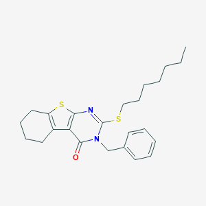 3-benzyl-2-(heptylsulfanyl)-5,6,7,8-tetrahydro[1]benzothieno[2,3-d]pyrimidin-4(3H)-one