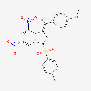 molecular formula C23H19N3O7S B4302284 3-(4-methoxybenzylidene)-1-[(4-methylphenyl)sulfonyl]-4,6-dinitroindoline 