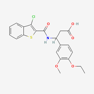 molecular formula C21H20ClNO5S B4302286 3-{[(3-chloro-1-benzothien-2-yl)carbonyl]amino}-3-(4-ethoxy-3-methoxyphenyl)propanoic acid 