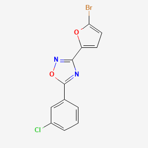 molecular formula C12H6BrClN2O2 B4302287 3-(5-bromo-2-furyl)-5-(3-chlorophenyl)-1,2,4-oxadiazole 