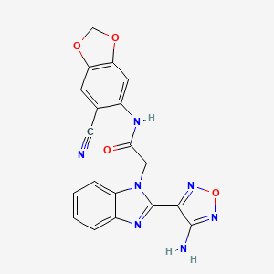 molecular formula C19H13N7O4 B4302298 2-[2-(4-amino-1,2,5-oxadiazol-3-yl)-1H-benzimidazol-1-yl]-N-(6-cyano-1,3-benzodioxol-5-yl)acetamide 