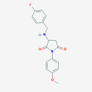 molecular formula C18H17FN2O3 B430232 3-[(4-Fluorobenzyl)amino]-1-(4-methoxyphenyl)pyrrolidine-2,5-dione CAS No. 355134-72-4