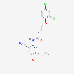 molecular formula C21H22Cl2N2O4 B4302320 N-(2-cyano-4,5-diethoxyphenyl)-4-(2,4-dichlorophenoxy)butanamide 