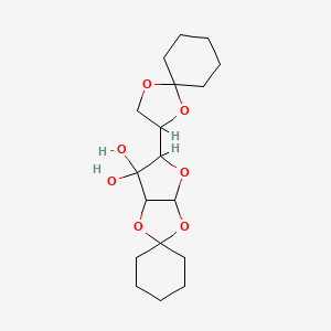 molecular formula C18H28O7 B4302328 5'-(1,4-dioxaspiro[4.5]dec-2-yl)dihydrospiro[cyclohexane-1,2'-furo[2,3-d][1,3]dioxole]-6',6'(5'H)-diol 
