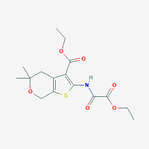 ethyl 2-{[ethoxy(oxo)acetyl]amino}-5,5-dimethyl-4,7-dihydro-5H-thieno[2,3-c]pyran-3-carboxylate