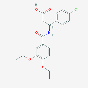 molecular formula C20H22ClNO5 B4302351 3-(4-chlorophenyl)-3-[(3,4-diethoxybenzoyl)amino]propanoic acid 